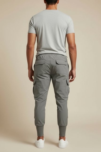 Pantalon Cargo Gris Jogger Cordon Sport Homme - Polyester - vue 2