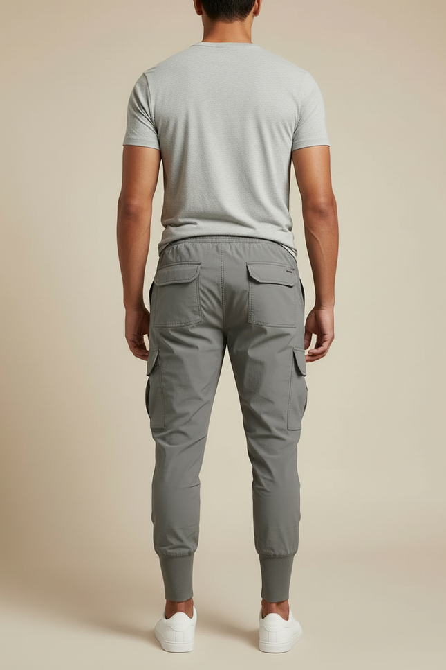 Pantalon Cargo Gris Jogger Cordon Sport Homme - Polyester - vue 2