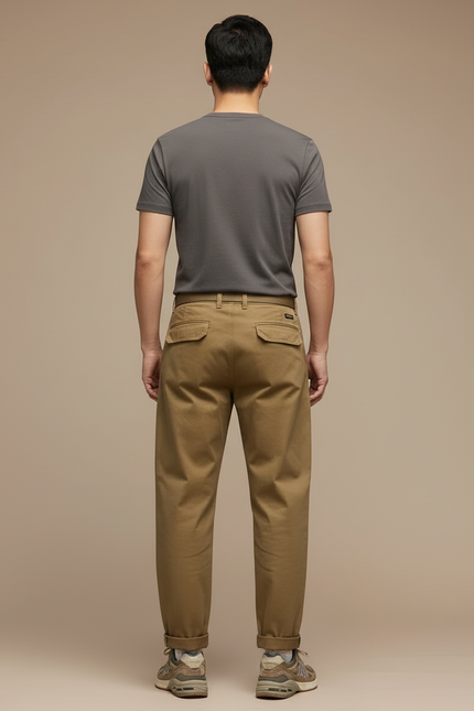 Pantalon Cargo Vintage - Kaki Toile - vue 2