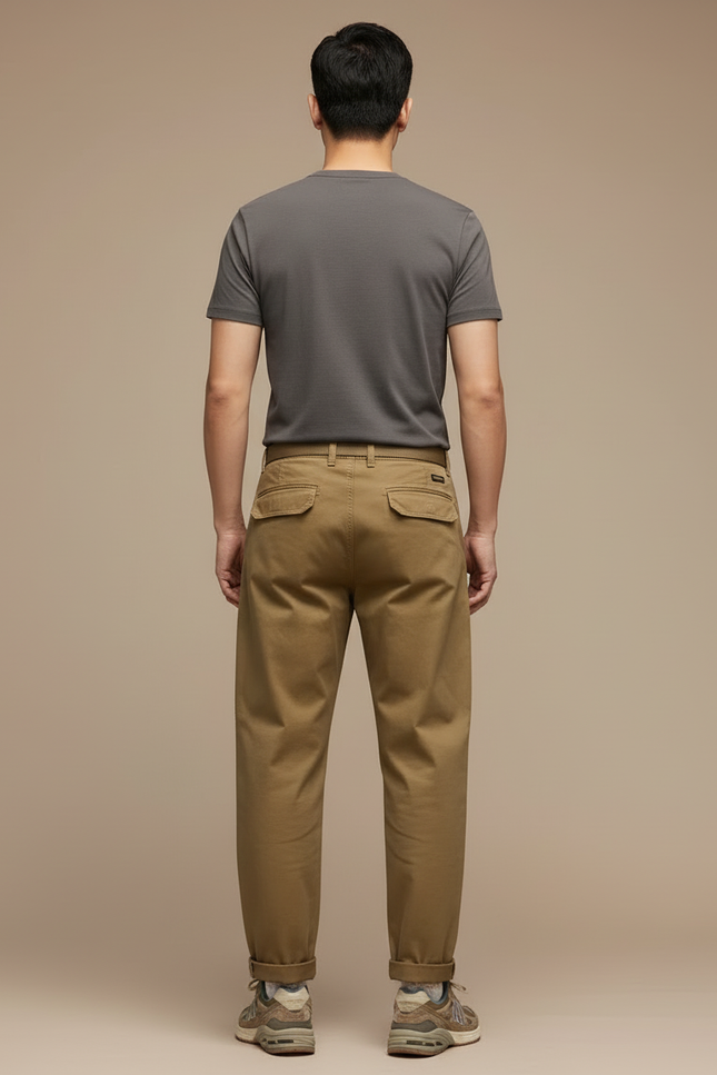 Pantalon Cargo Vintage - Kaki Toile - vue 2