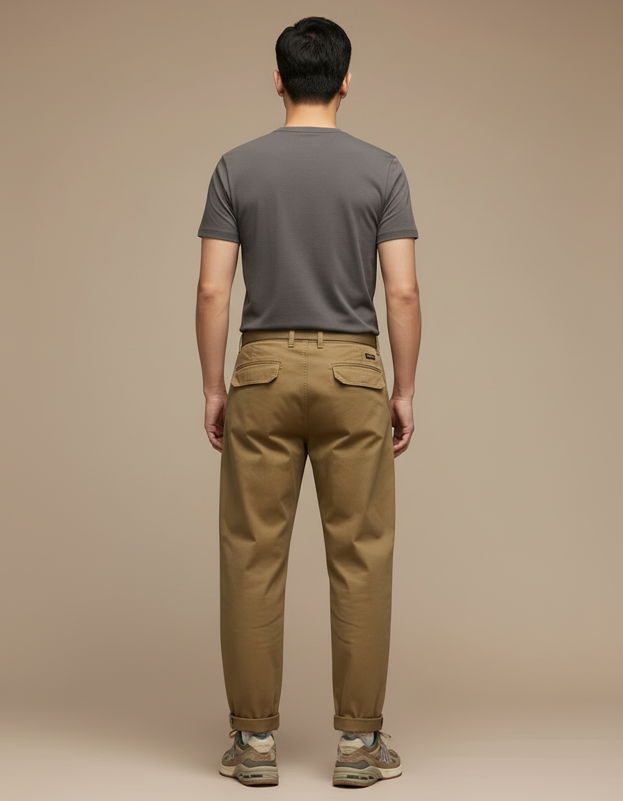 Pantalon Cargo Vintage - Kaki Toile - vue 2