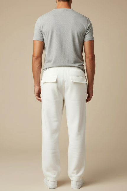 Pantalon Cargo Blanc Ample Molletonné Homme Décontracté - vue 2
