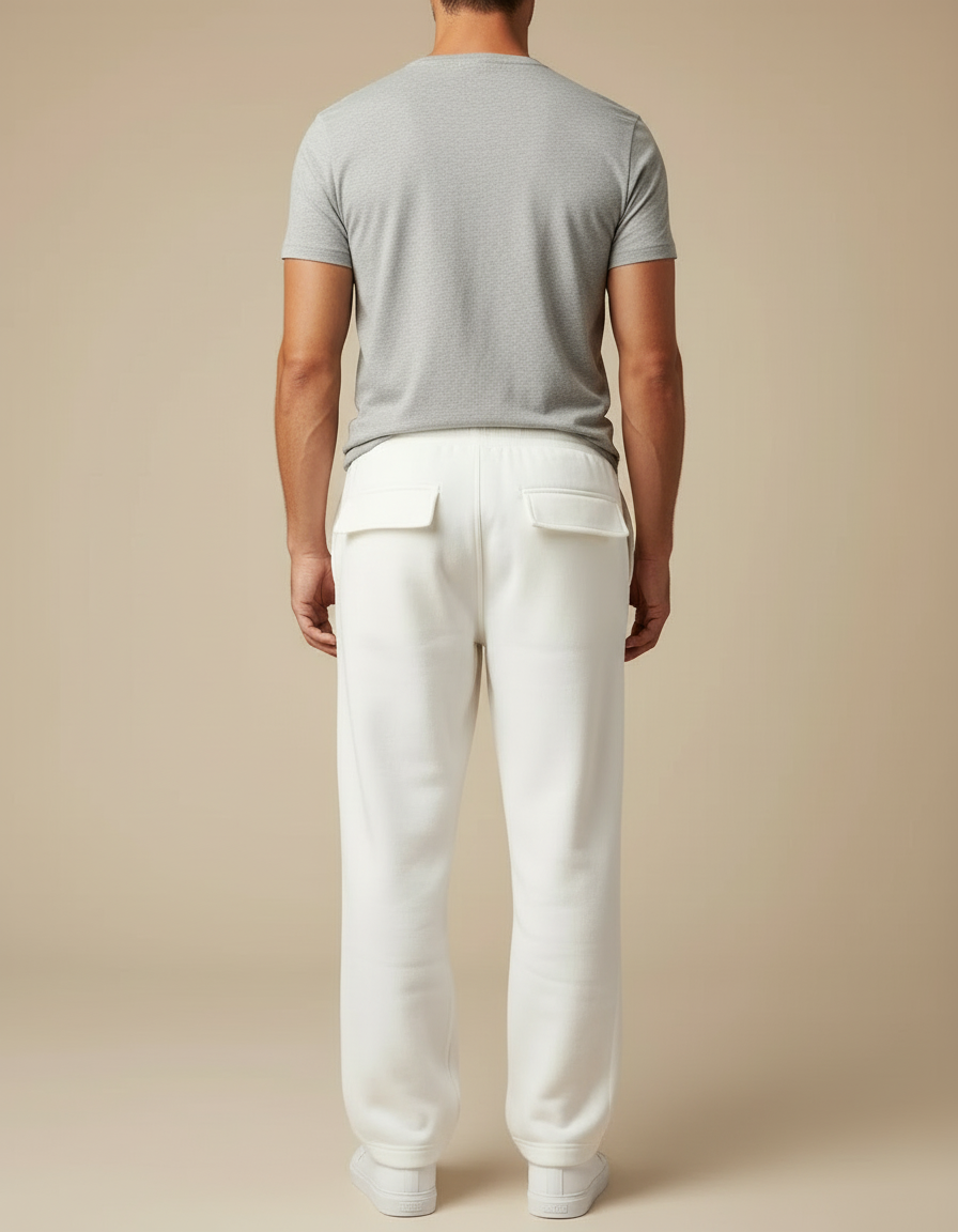 Pantalon Cargo Blanc Ample Molletonné Homme Décontracté - vue 2