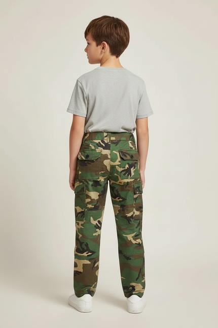 Pantalon Cargo Camouflage Militaire Enfant Garçon Coton - Multicolore - vue 2
