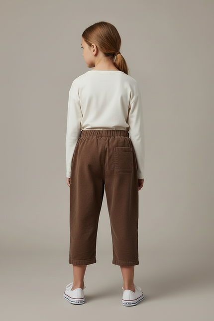 Pantalon Cargo Velours Côtelé Marron Décontracté Enfant - Cordé - vue 2