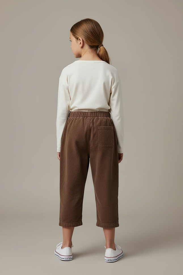 Pantalon Cargo Velours Côtelé Marron Décontracté Enfant - Cordé - vue 2