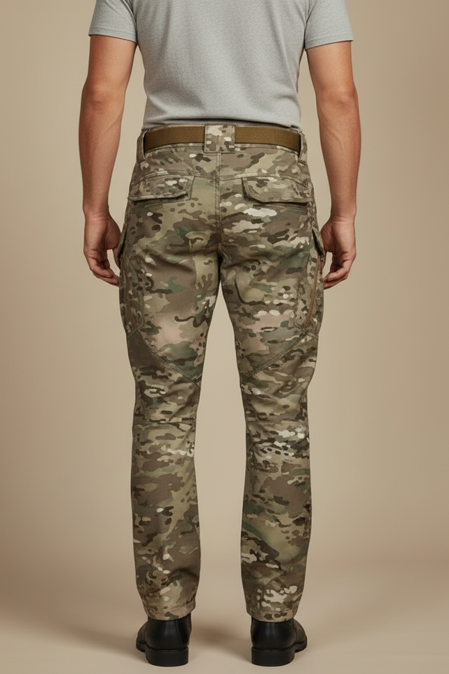 Pantalon Cargo Camouflage Militaire Homme Tactique Multipoches - Multicolore Toile - vue 2