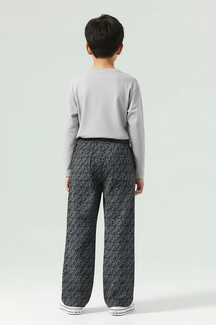 Pantalon Cargo Gris Imprimé Ample Décontracté Enfant - Molleton - vue 2