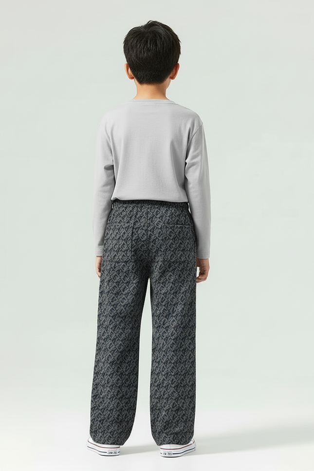 Pantalon Cargo Gris Imprimé Ample Décontracté Enfant - Molleton - vue 2