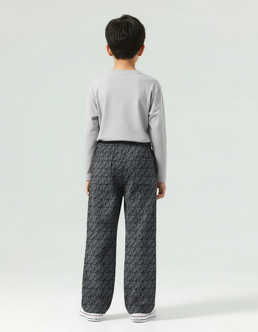 Pantalon Cargo Gris Imprimé Ample Décontracté Enfant - Molleton - vue 2
