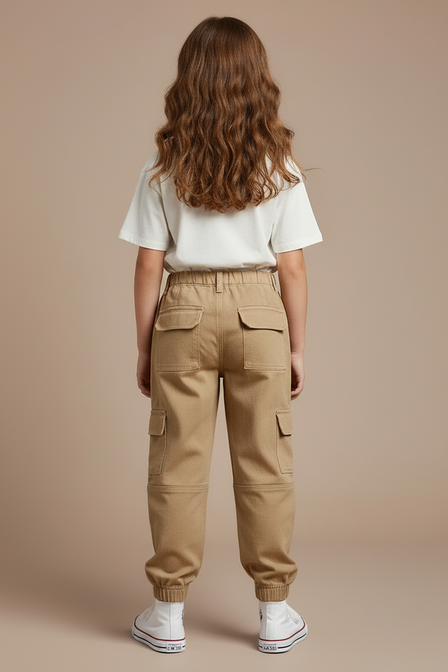 Pantalon Cargo Beige Ample Multipoches Enfant - Toile - vue 2