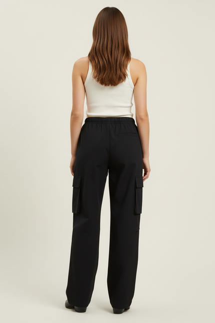 Pantalon Cargo Coton Technique Femme - Noir - vue 2