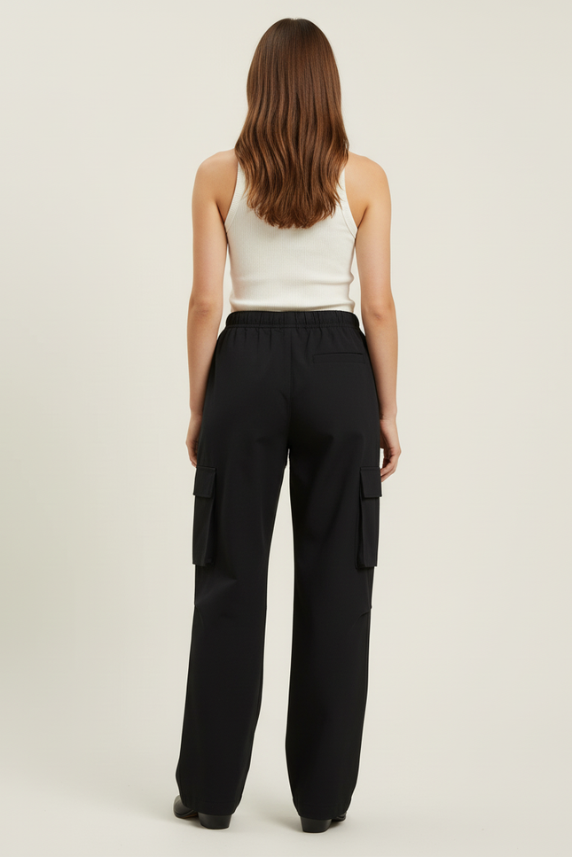 Pantalon Cargo Coton Technique Femme - Noir - vue 2
