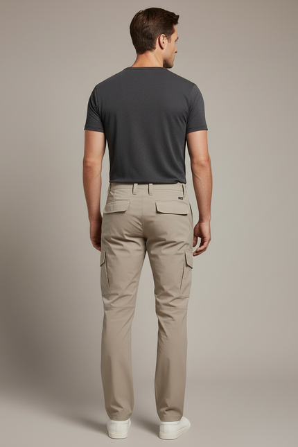 Pantalon Cargo Beige Léger Multipoches Séchage Rapide - Polyester - vue 2