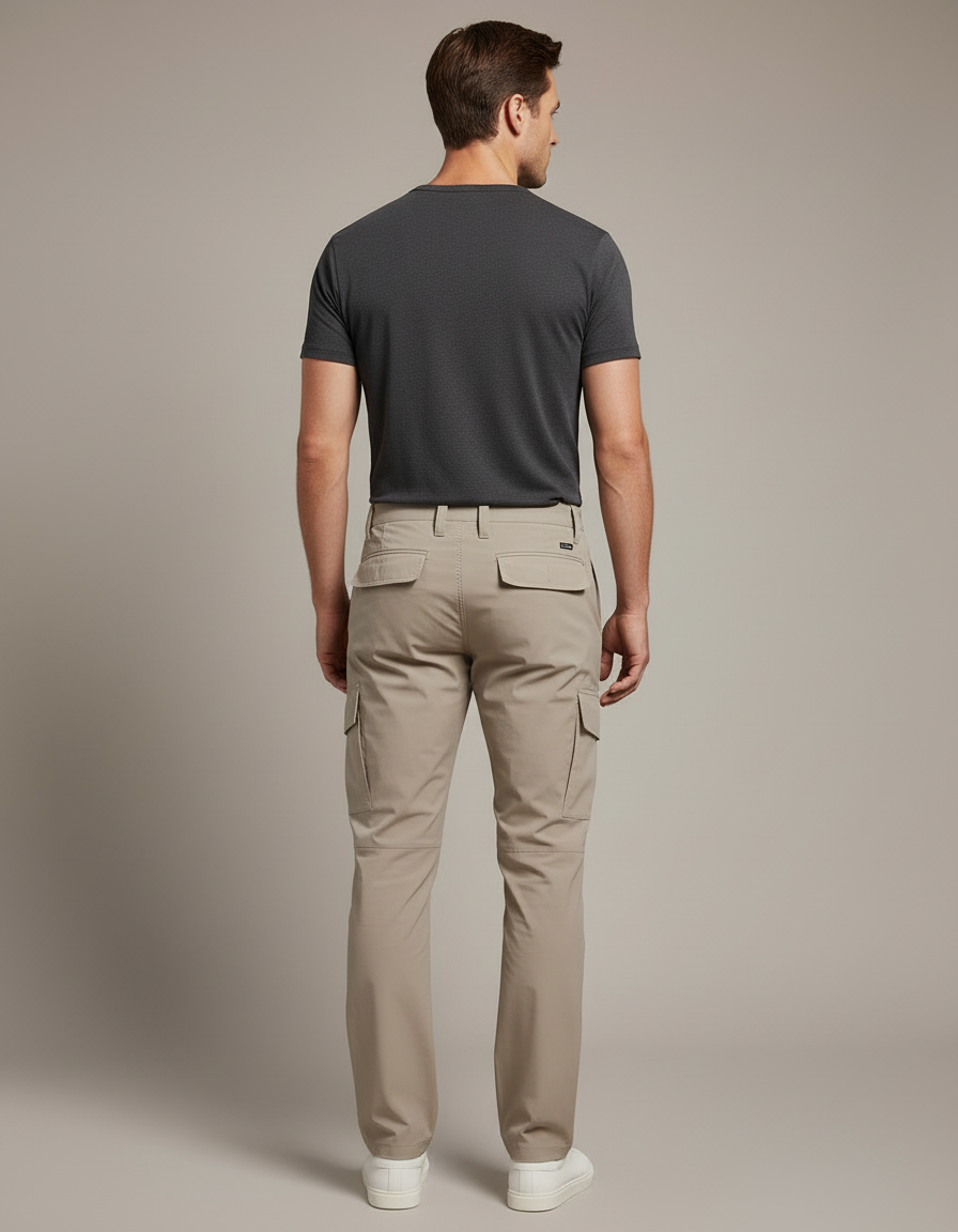 Pantalon Cargo Beige Léger Multipoches Séchage Rapide - Polyester - vue 2