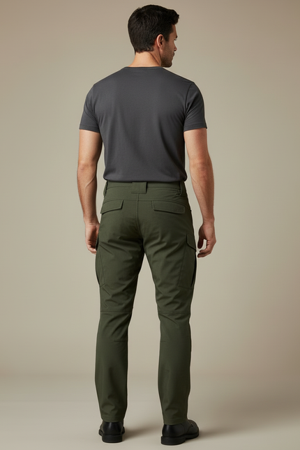 Pantalon Cargo Homme Vert Olive Tapered - Polyester - vue 2