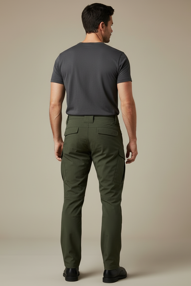 Pantalon Cargo Homme Vert Olive Tapered - Polyester - vue 2