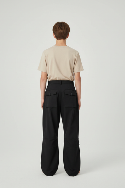 Pantalon Cargo Noir Ample Décontracté Streetwear Homme - Toile - vue 2