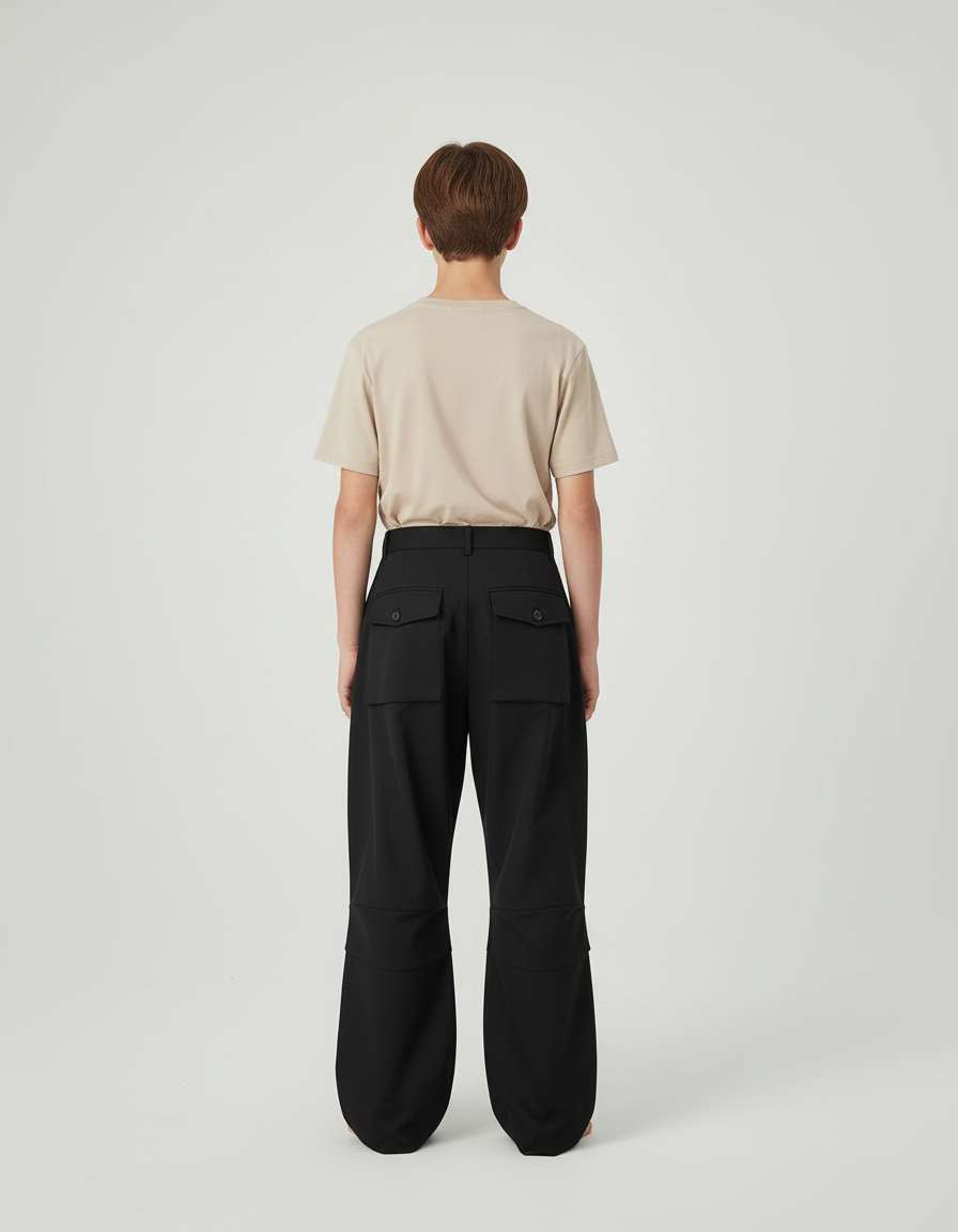 Pantalon Cargo Noir Ample Décontracté Streetwear Homme - Toile - vue 2