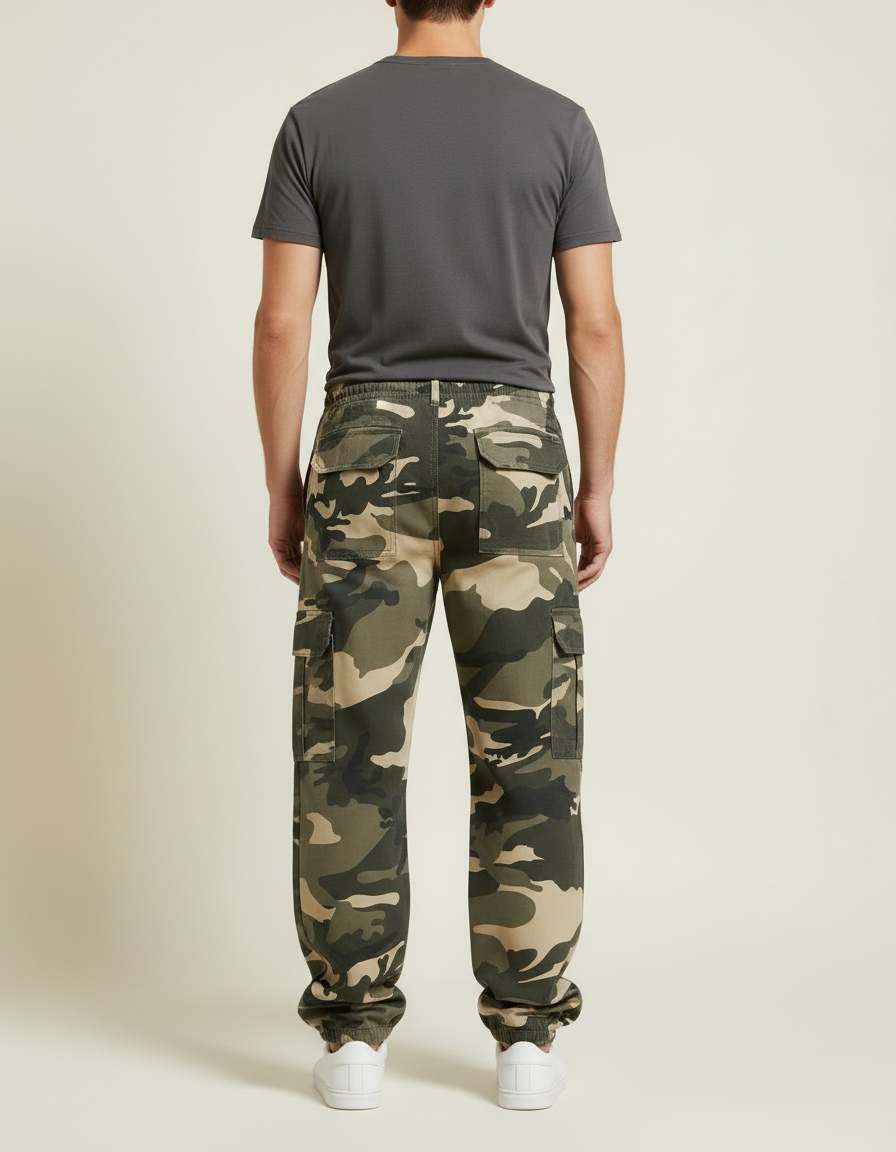 Pantalon Cargo Camouflage Militaire Ample Multipoches Décontracté - Imprimé Toile - vue 2