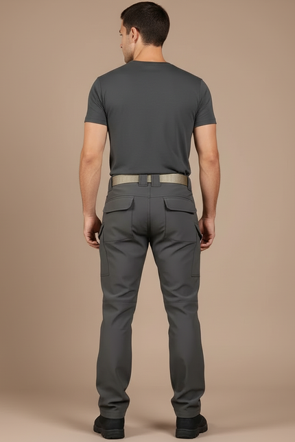 Pantalon Cargo Gris Imperméable Tactique Multipoches Homme - Polyester - vue 2