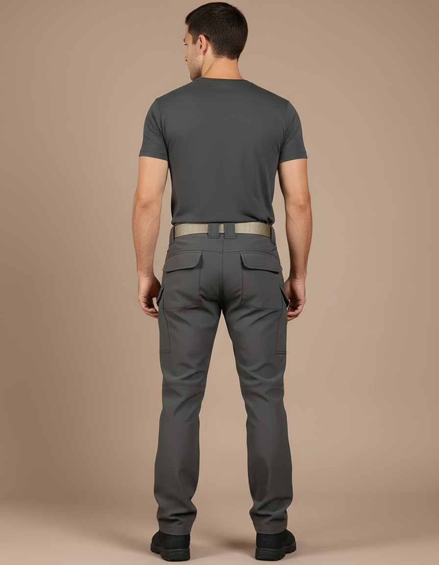 Pantalon Cargo Gris Imperméable Tactique Multipoches Homme - Polyester - vue 2