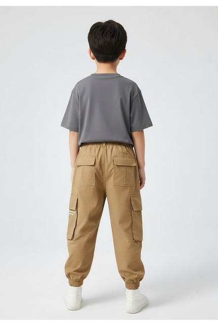 Pantalon Cargo Bébé Garçon - Kaki Toile - vue 2