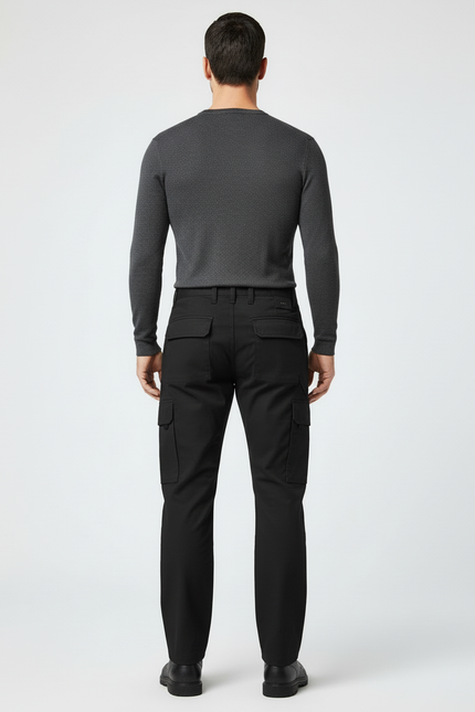 Pantalon Cargo Noir Homme Multipoches Résistant Décontracté - Toile - vue 2