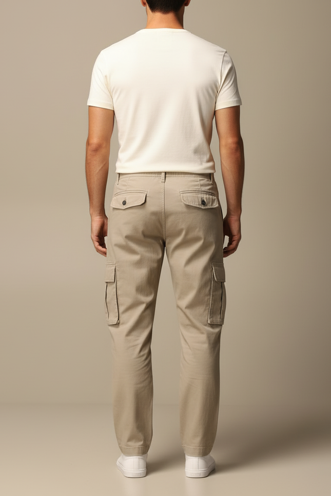 Pantalon Cargo Ample - Beige Toile - vue 2