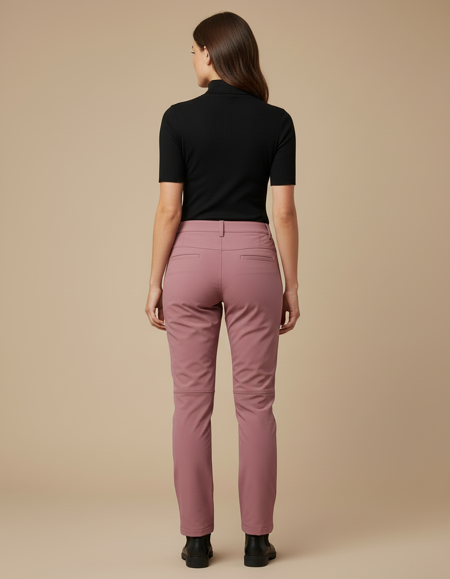 Pantalon Cargo Rose Slim Imperméple Randonnée Femme - Polyester - vue 2