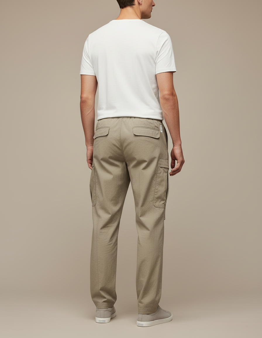 Pantalon Cargo Ample Beige Coton Décontracté Multipoches - Polyester - vue 2
