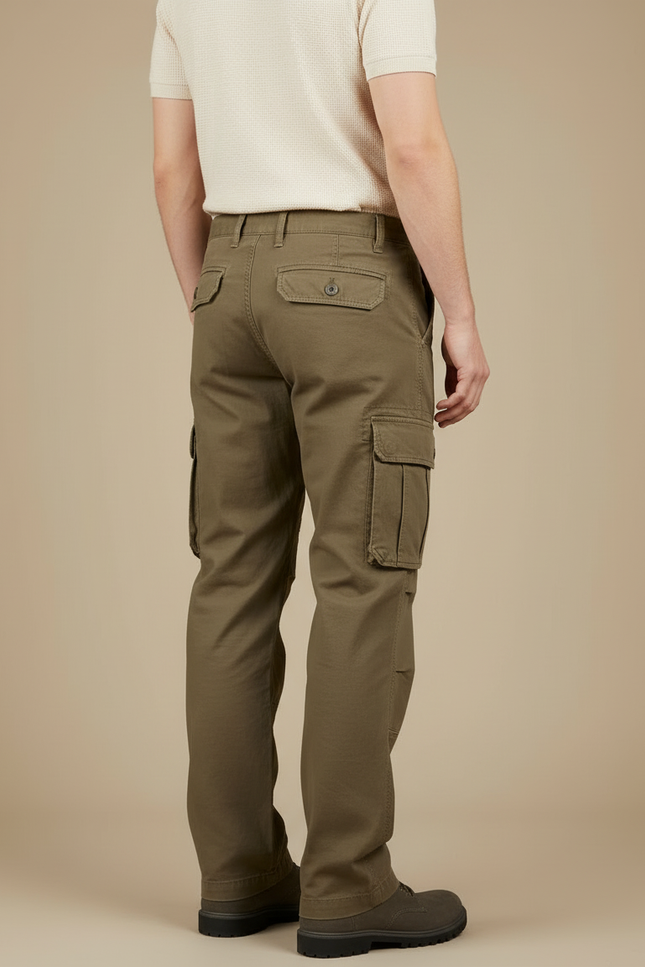 Pantalon Cargo Homme Kaki Droit - Toile - vue 2