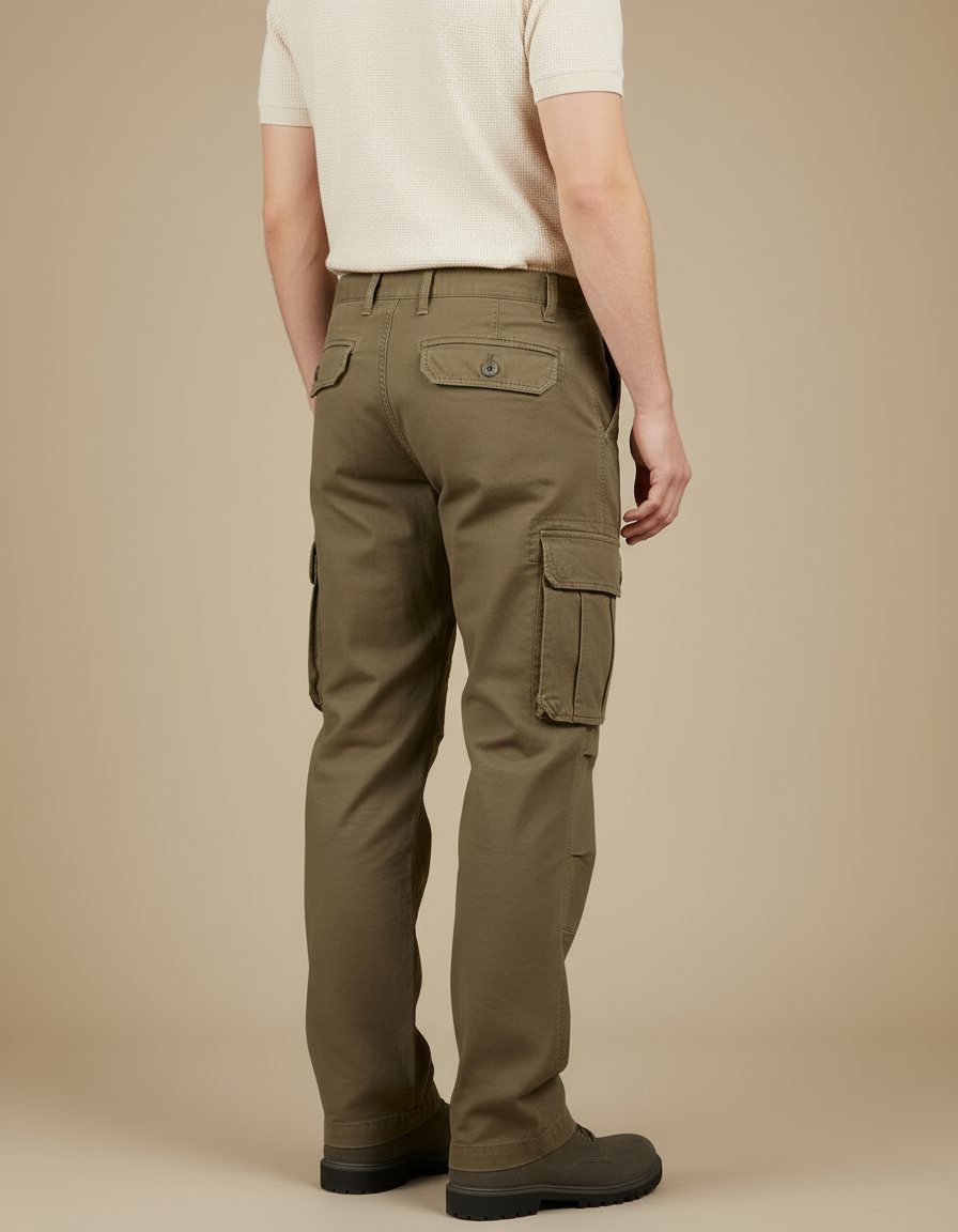 Pantalon Cargo Homme Kaki Droit - Toile - vue 2