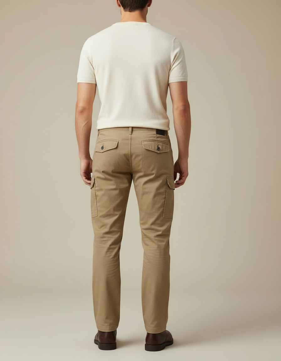 Pantalon Cargo Kaki Homme Coton Multi-Poches Décontracté - vue 2
