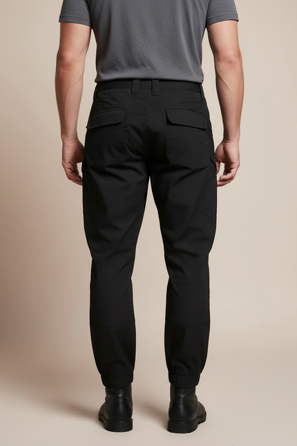 Pantalon Cargo Noir Homme Jogger Multi-Poches Tactique - Polyester - vue 2