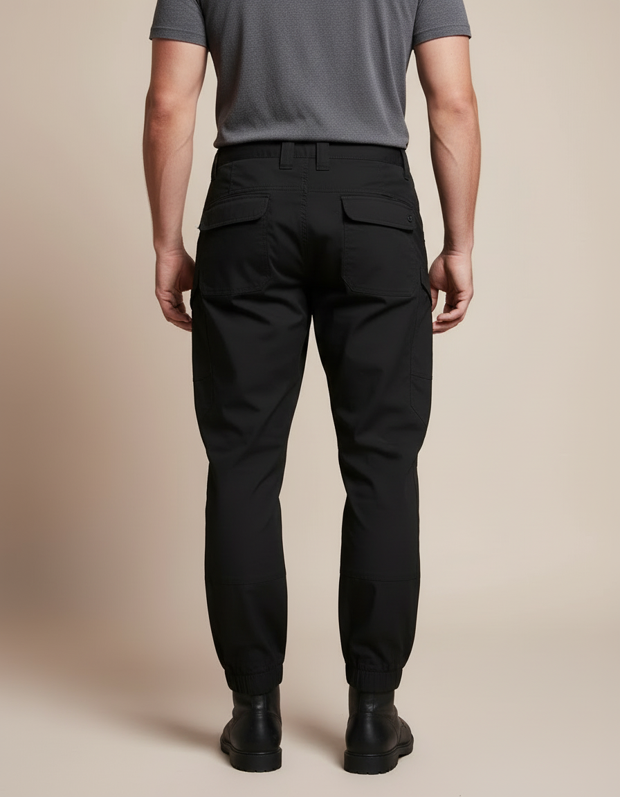 Pantalon Cargo Noir Homme Jogger Multi-Poches Tactique - Polyester - vue 2