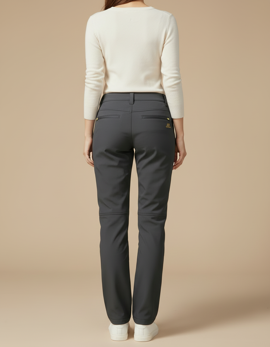Pantalon Cargo Gris Femme Polaire Imperméable Randonnée - Polyester - vue 2