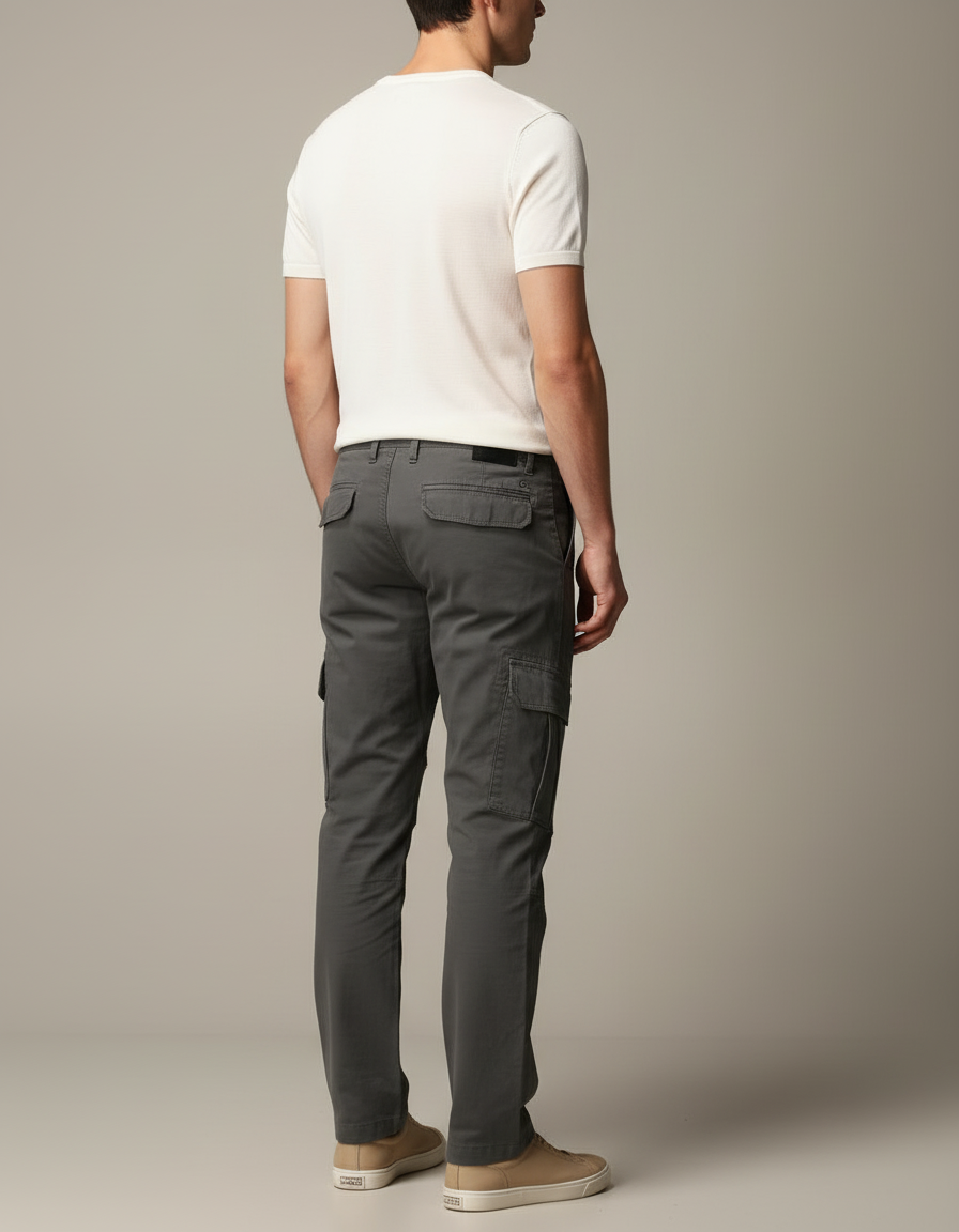 Pantalon Cargo Gris Coton Multipoches Confortable Renforcé Homme - vue 2