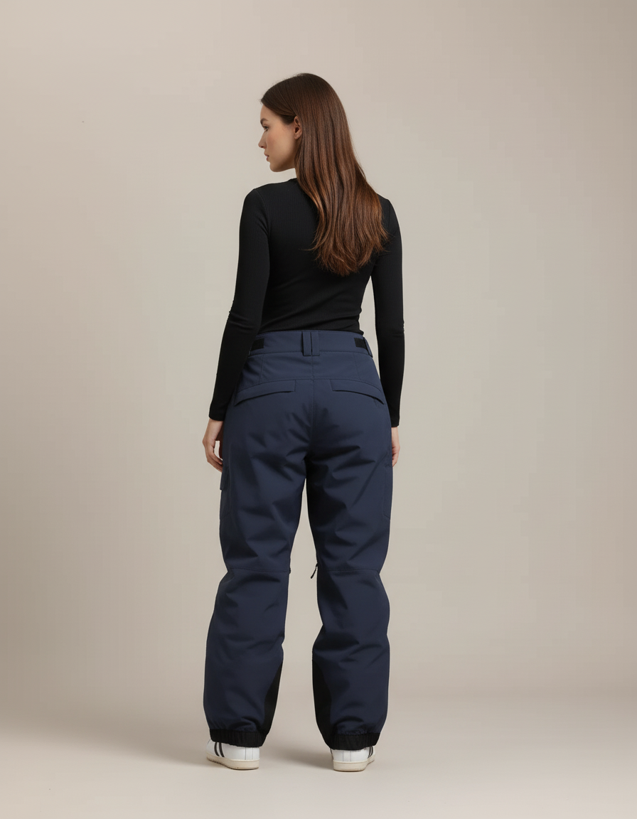 Pantalon Cargo Bleu Marine Ample Imperméable Hiver - Polyester - vue 2