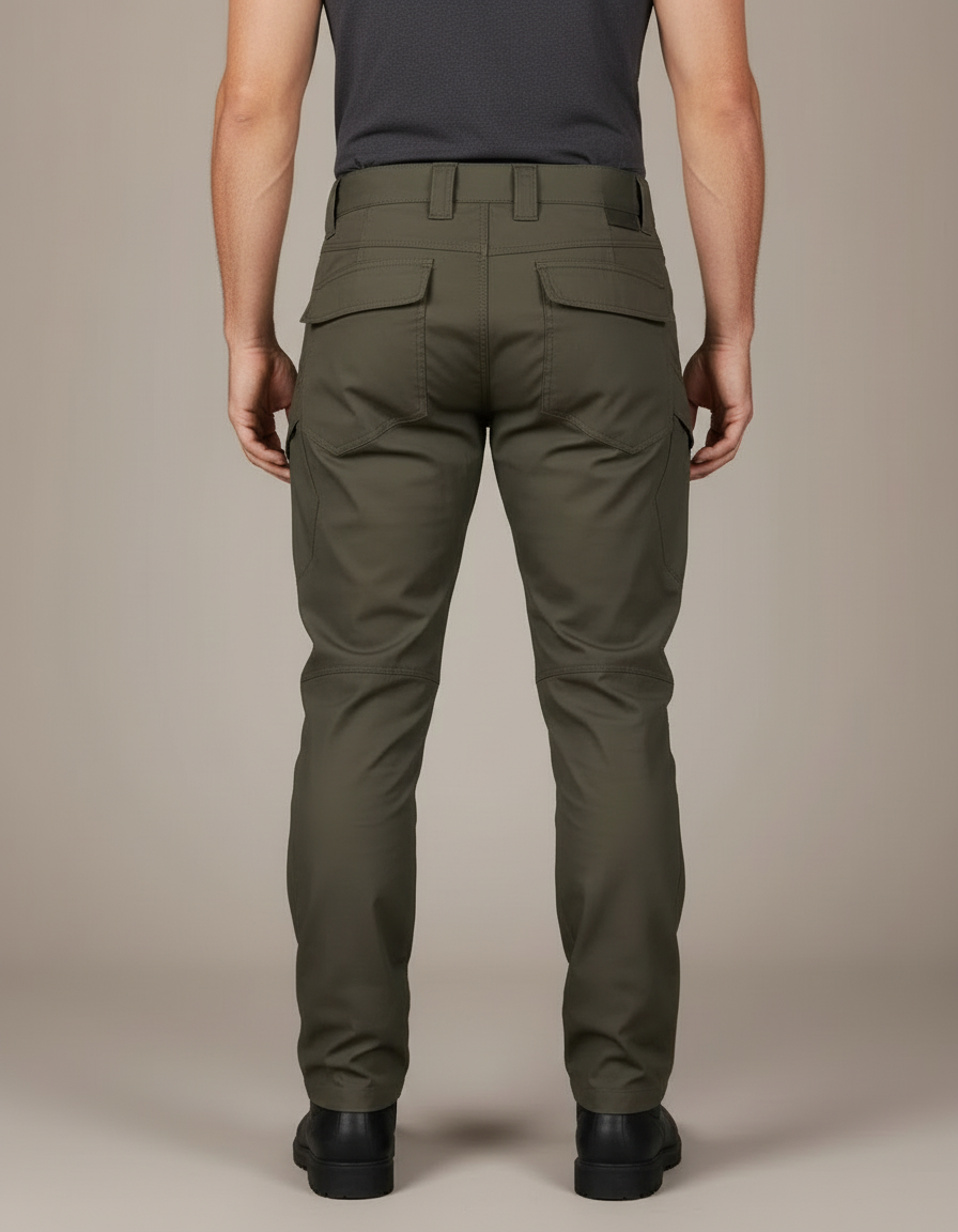 Pantalon Cargo Vert Militaire Tactique Multipoches Homme - Kaki Polyester - vue 2