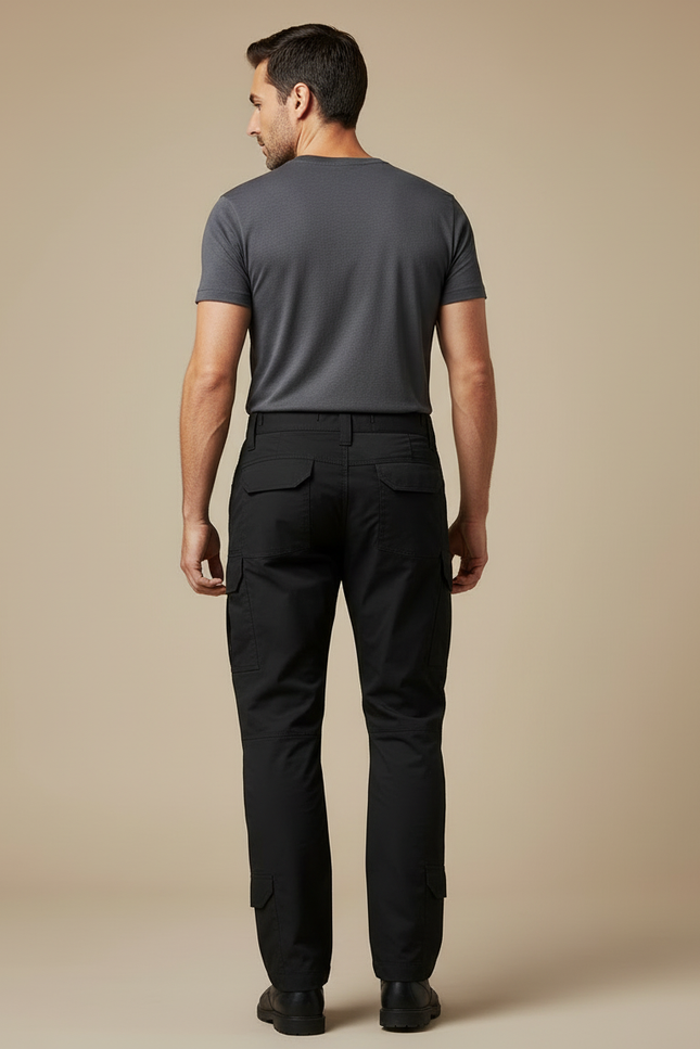 Pantalon Cargo Noir Homme Multipoches Résistant Urbain - Toile - vue 2