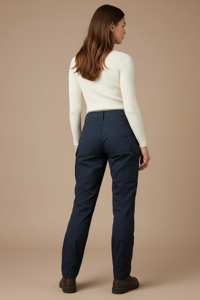 Pantalon Cargo Femme Marine Renforcé Décontracté - Polyester - vue 2