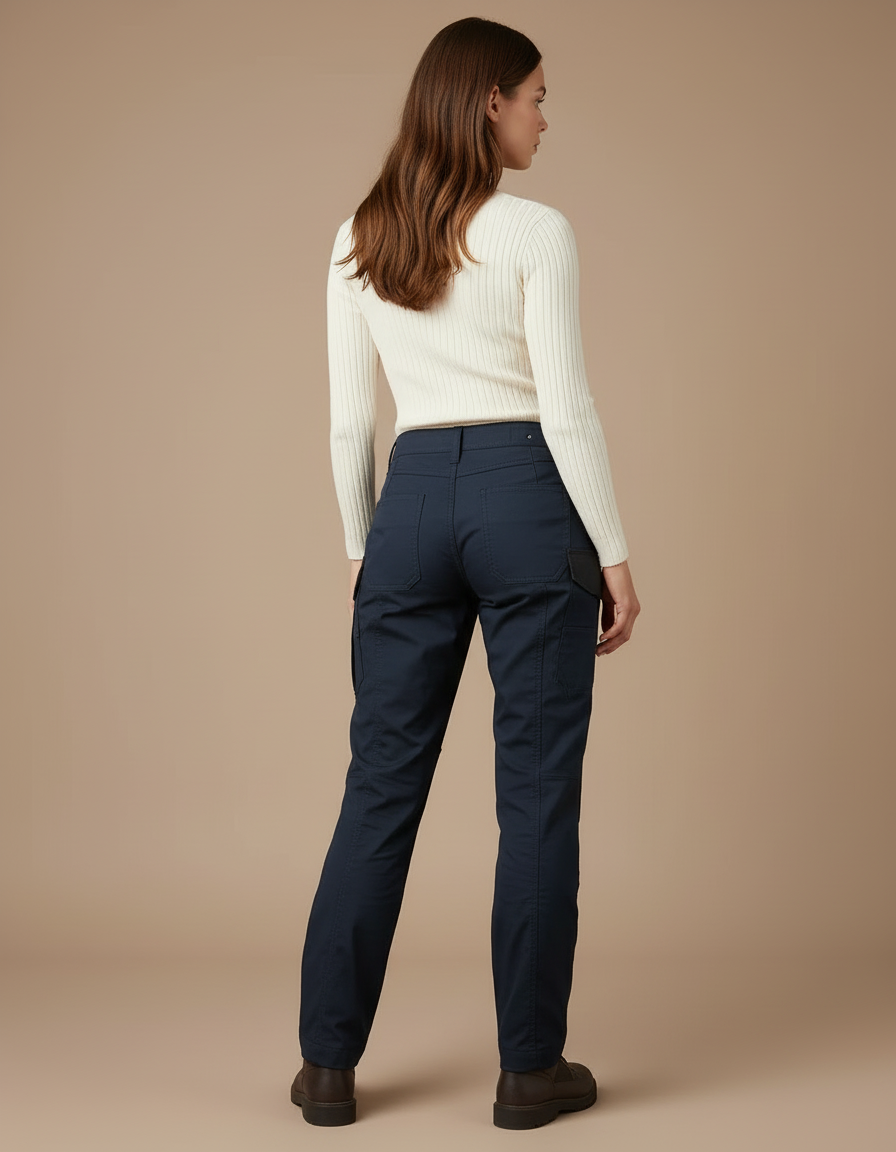 Pantalon Cargo Femme Marine Renforcé Décontracté - Polyester - vue 2