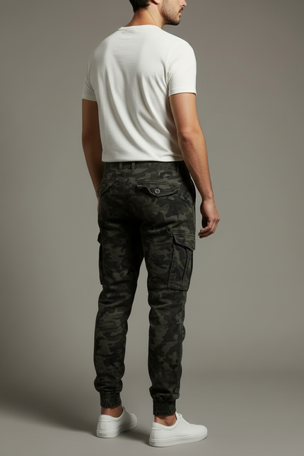 Pantalon Cargo Camouflage Militaire Jogger Multi-Poches - Imprimé Toile - vue 2
