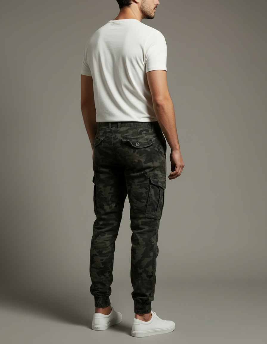 Pantalon Cargo Camouflage Militaire Jogger Multi-Poches - Imprimé Toile - vue 2