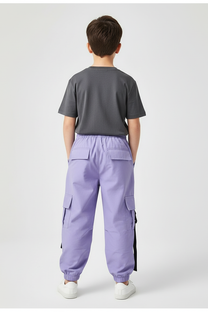 Pantalon Cargo Ample Violet Streetwear Enfant Boucles - Coton - vue 2