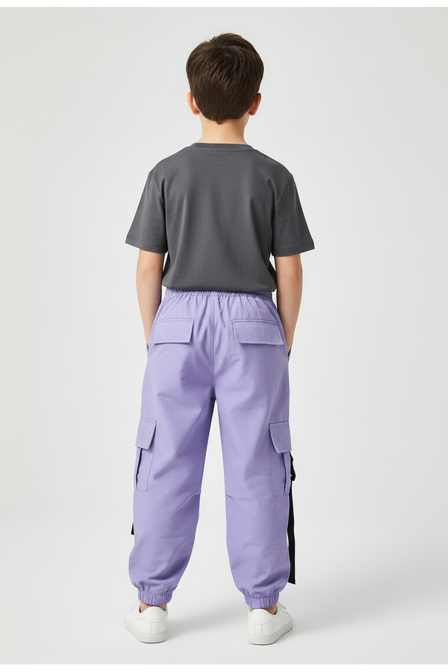 Pantalon Cargo Ample Violet Streetwear Enfant Boucles - Coton - vue 2