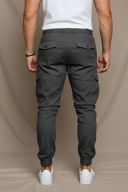Pantalon Cargo Stretch Homme - Gris Toile - vue 2