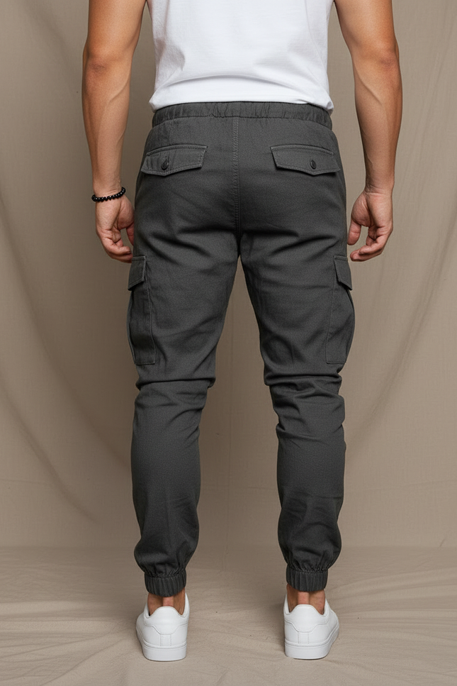 Pantalon Cargo Stretch Homme - Gris Toile - vue 2