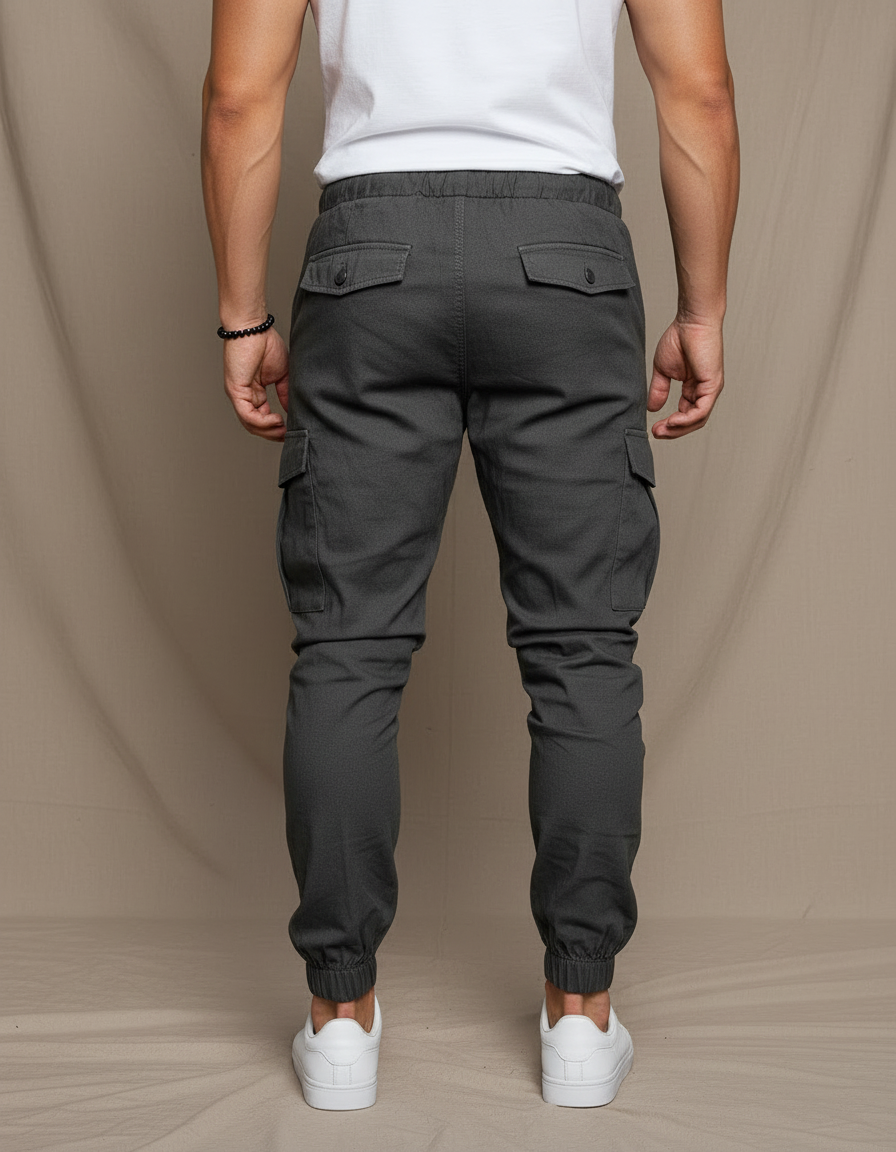 Pantalon Cargo Stretch Homme - Gris Toile - vue 2